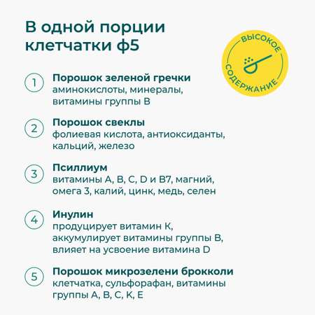 Клетчатка LeafToGo F5 для похудения и очищения + инулин