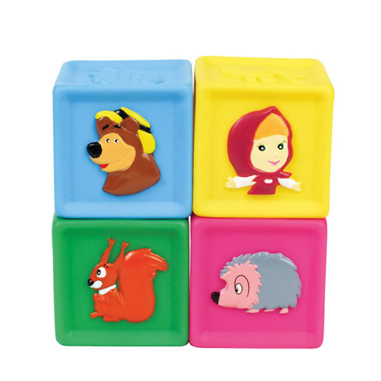 Набор из 4-х кубиков для купания Маша и Медведь играем вместе - фото 1