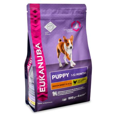 Корм Eukanuba Dog 800г для щенков средних пород сухой