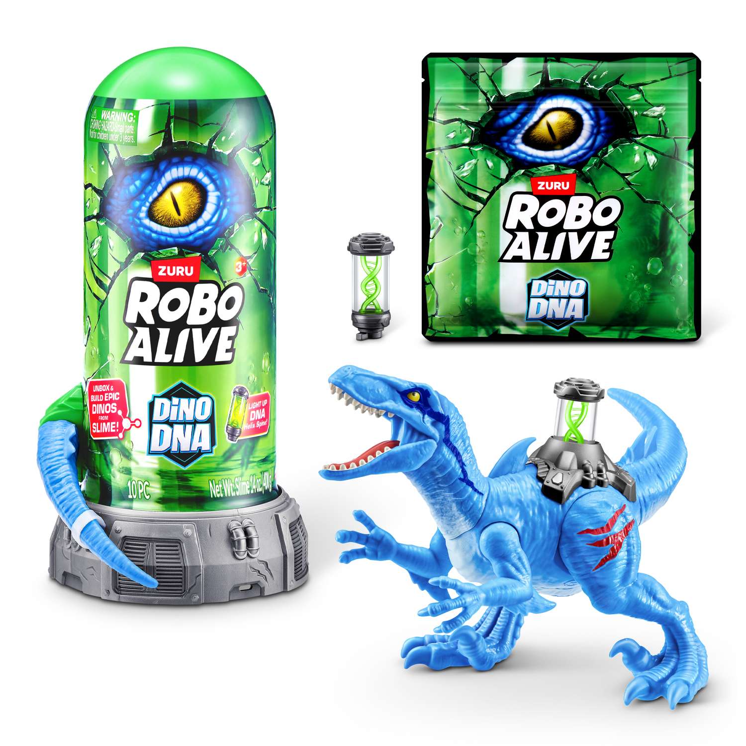 Набор игровой Robo Alive Dino DNA в тубе Синий 71139B 71139B - фото 8