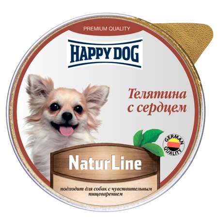 Корм для собак Happy Dog телятина с сердцем 125г