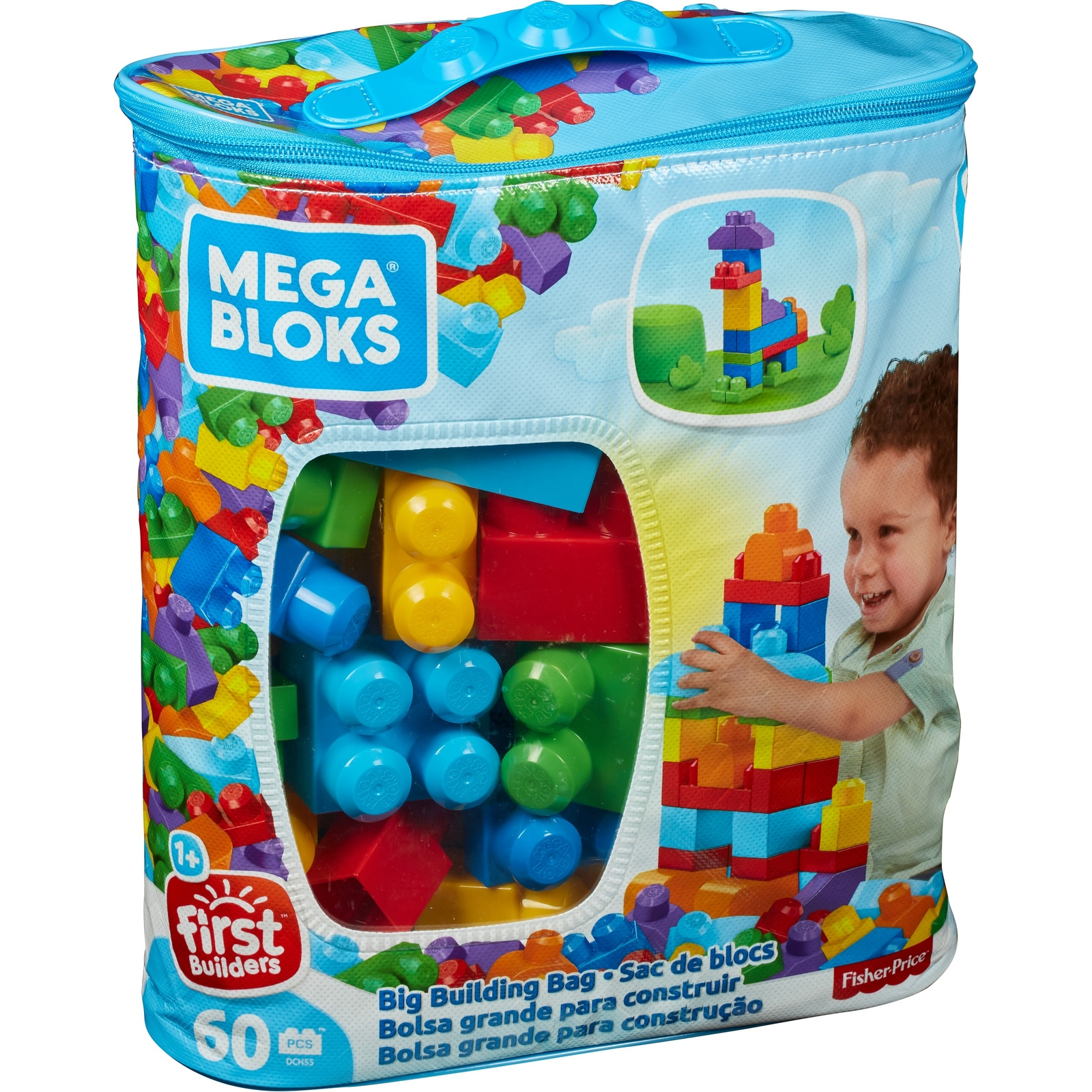 Конструктор Mega Bloks First Builders 60деталей Голубой DCH55 - фото 3