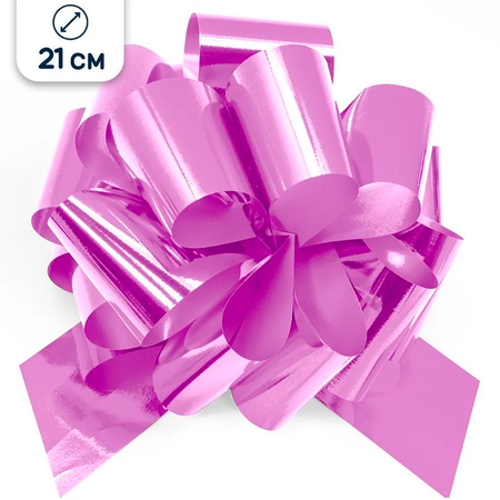 Бант для подарка Riota розовый 21 см 1 шт