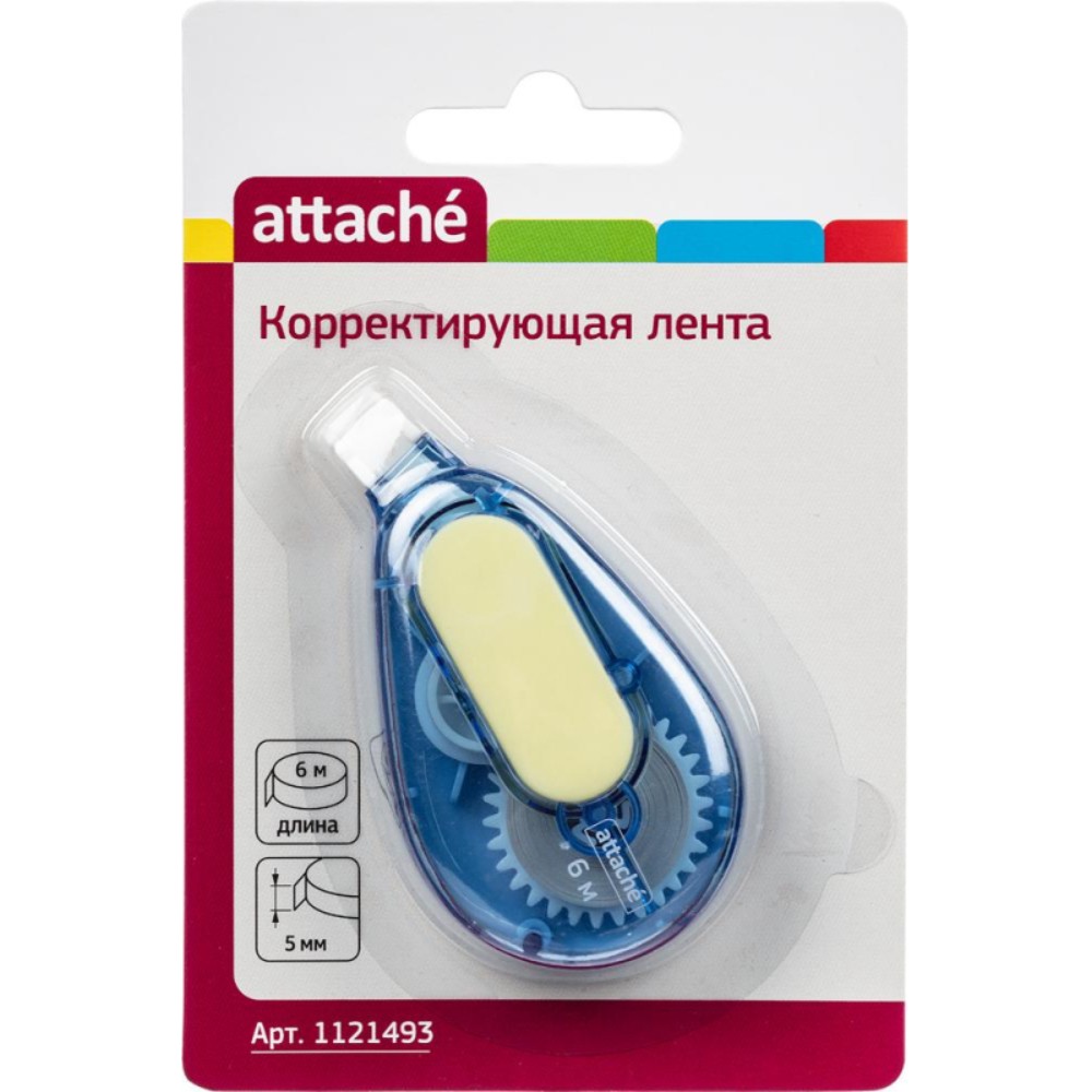 Корректирующая лента Attache 5mmx6m soft grip ассорти 6 шт - фото 4