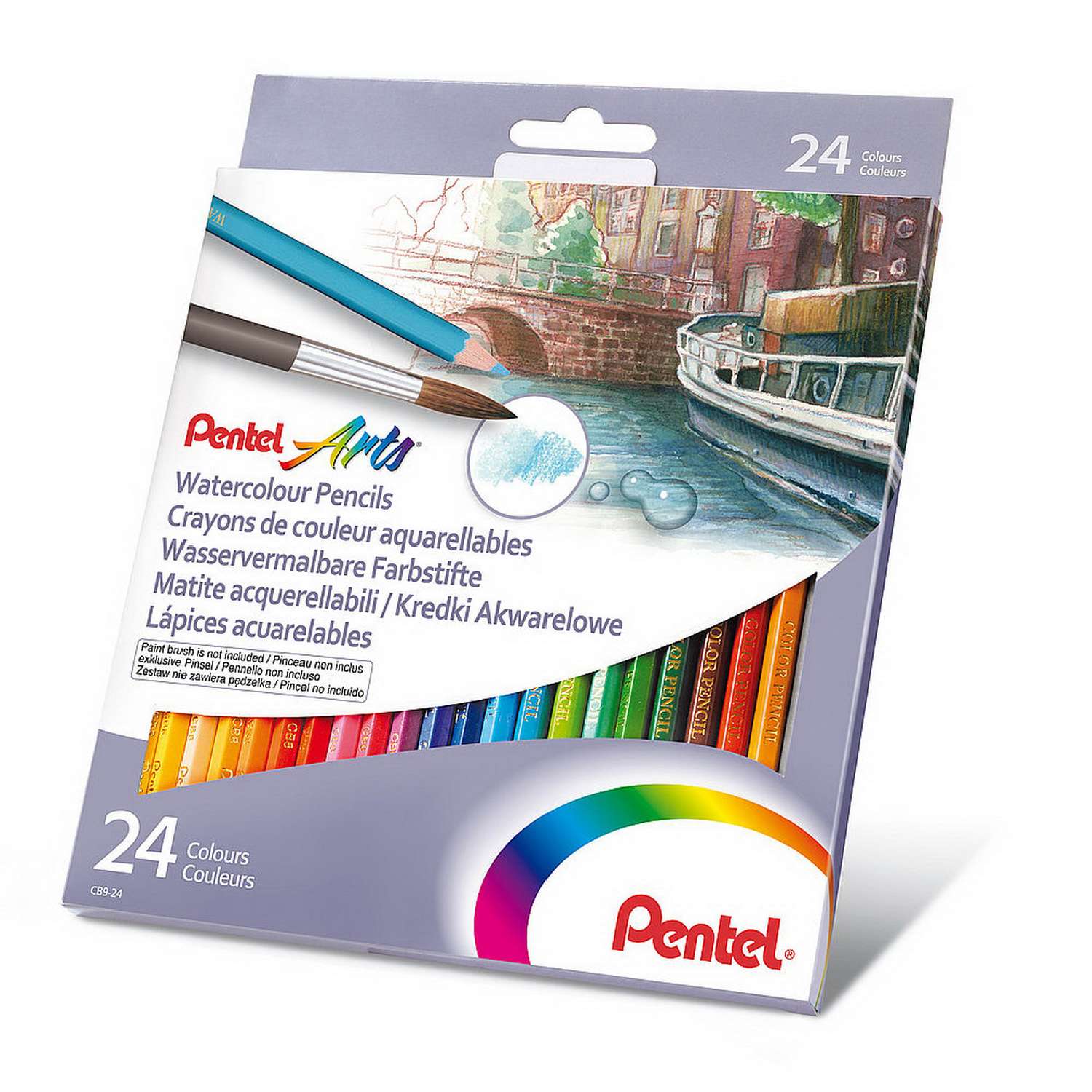 Карандаши  Pentel цветные акварельные Colour pencils 24 штуки - фото 1