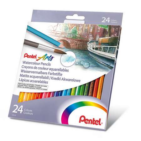Карандаши  Pentel цветные акварельные Colour pencils 24 штуки