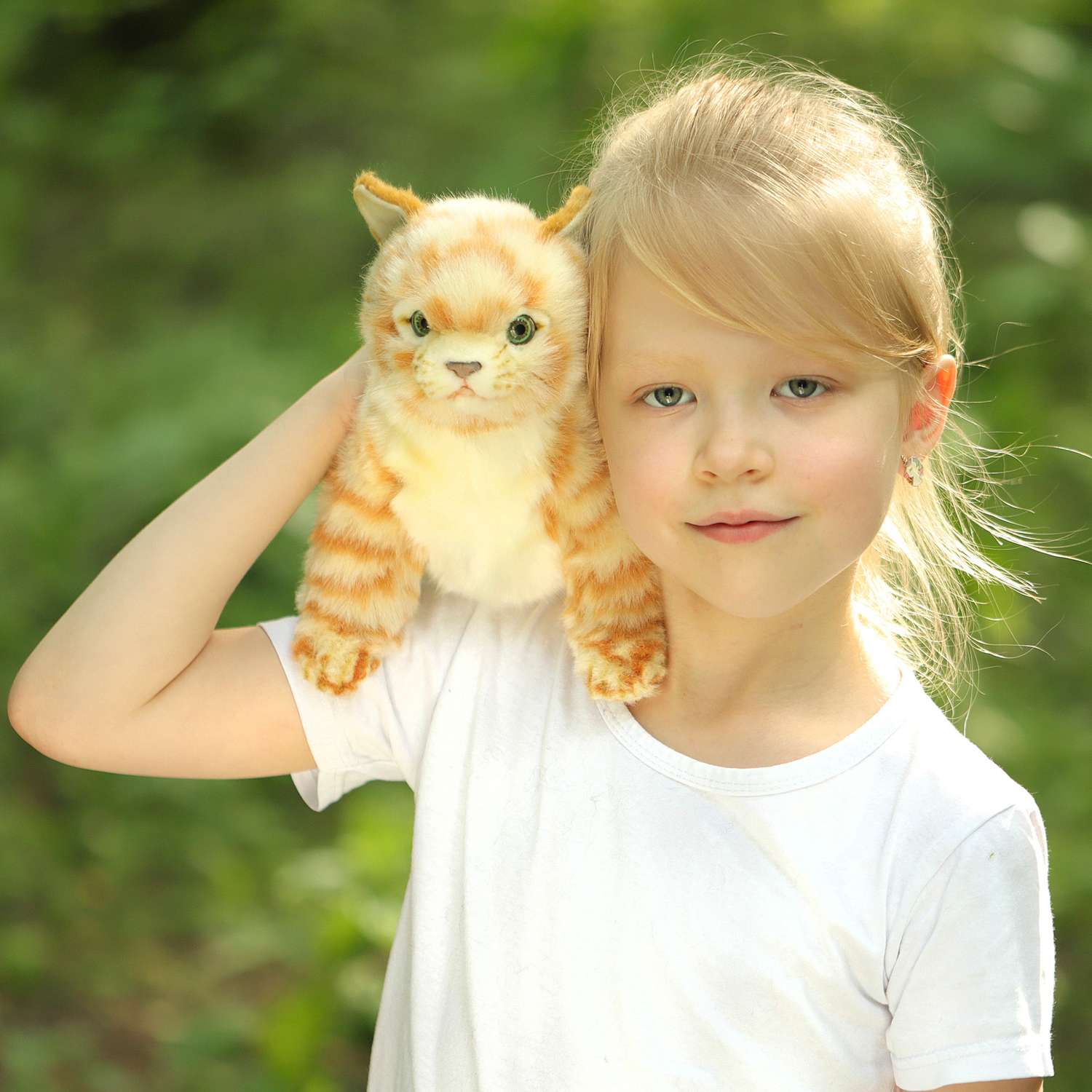 Реалистичная мягкая игрушка Hansa Котёнок стоящий рыжий 30 см - фото 6