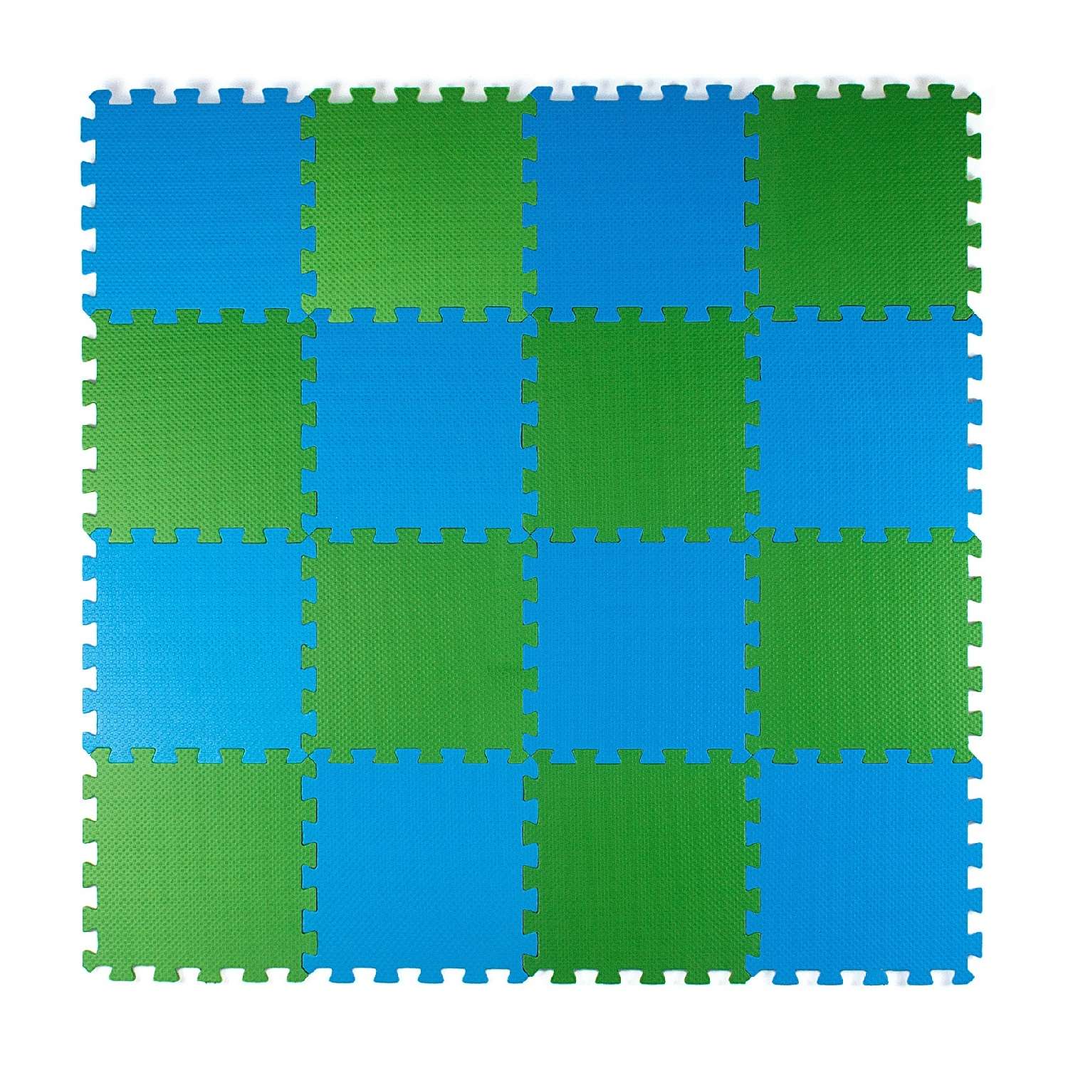 Развивающий детский коврик Eco cover игровой для ползания мягкий пол сине-зеленый 25х25 - фото 2