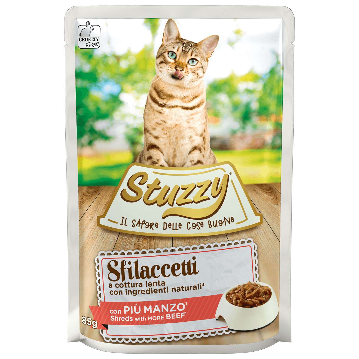 Корм для кошек Stuzzy 85г Sfilaccetti говядина в соусе пауч - фото 1