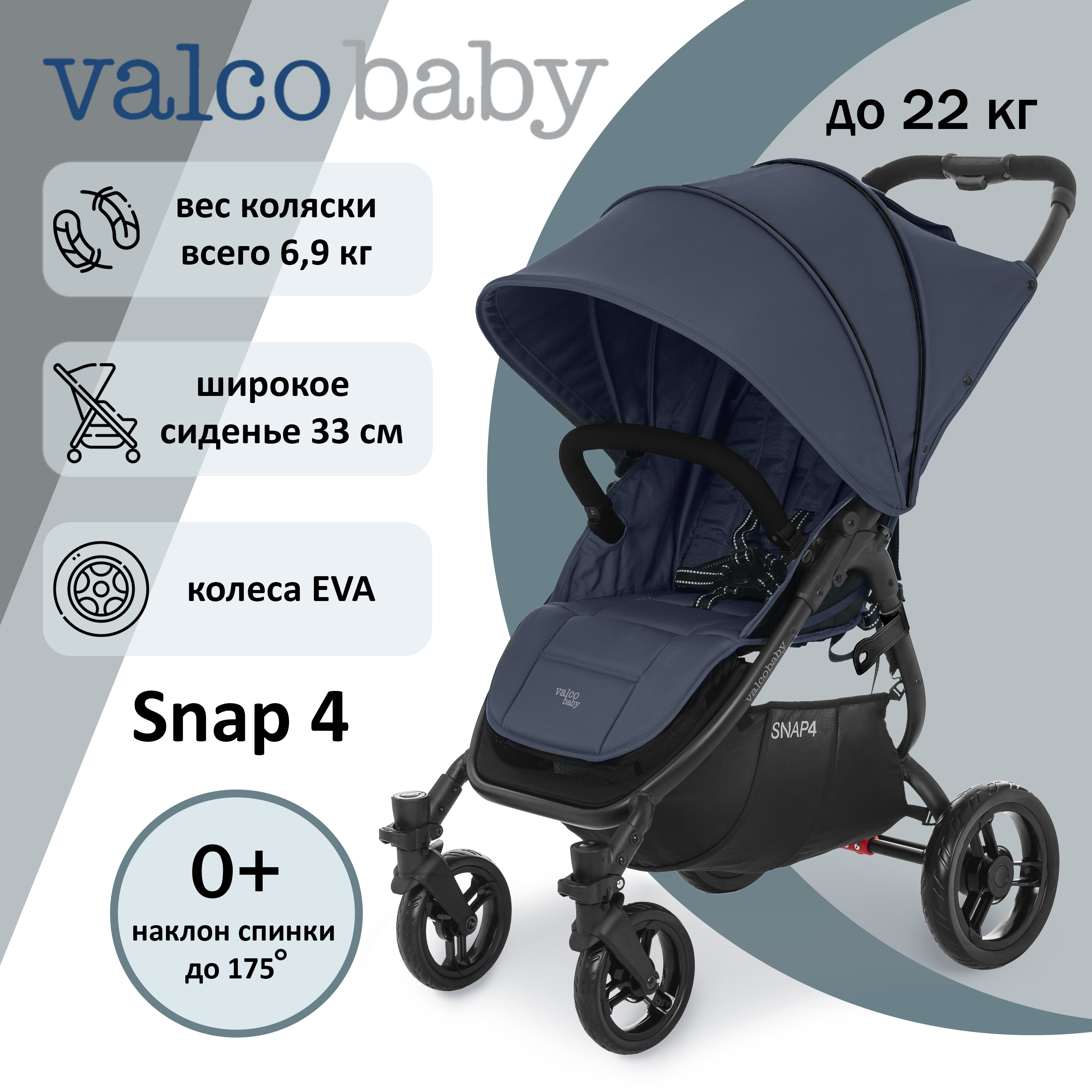 Коляска прогулочная Valco baby Snap 4 / Deep Blue - фото 2