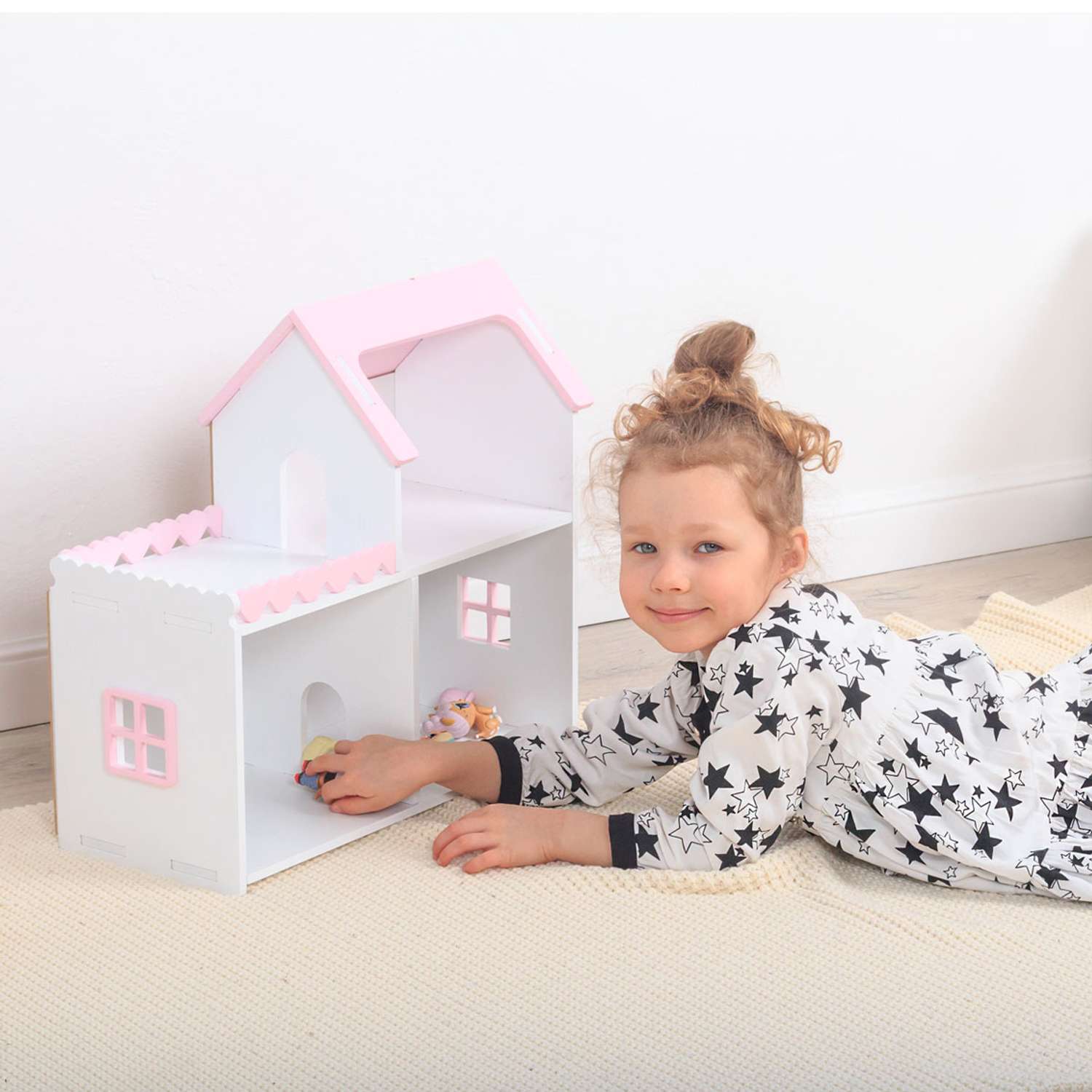 Кукольный домик Мини Pema kids бело розовый МиниБело-Роз - фото 1