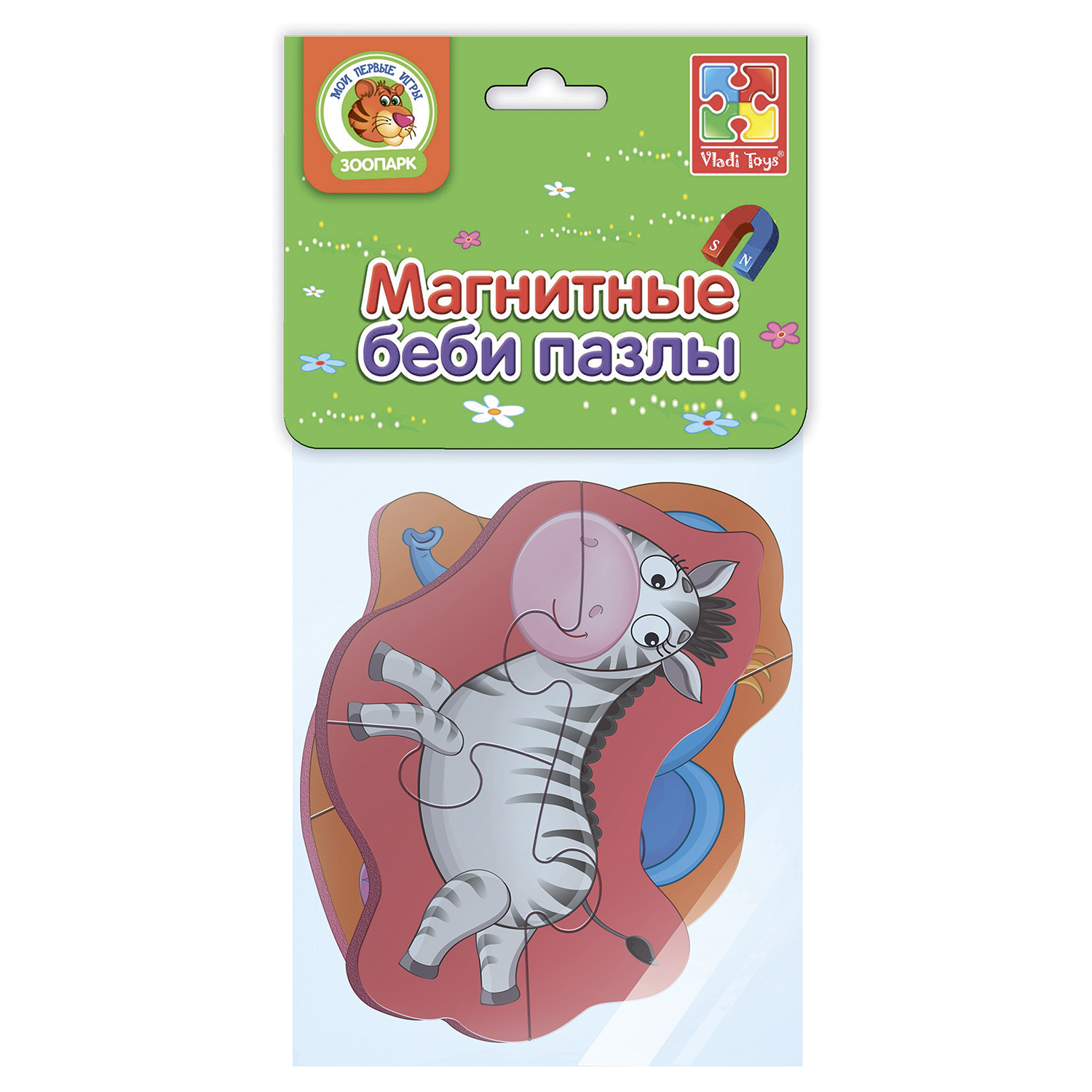 Пазл Vladi Toys магнитный Слоник и зебрик - фото 5