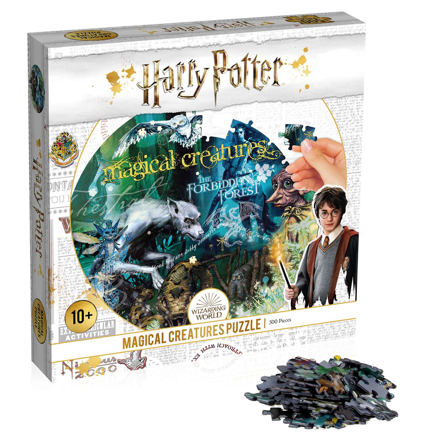 Пазл 500 деталей Winning Moves Гарри Поттер Волшебные существа Harry Potter Collectors Round Magical Creatures - фото 3