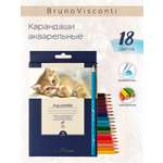 Карандаши цветные Bruno Visconti акварельные Aquarelle 18 цветов