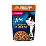 Корм для кошек Felix 75г Sensations курица-морковь желе
