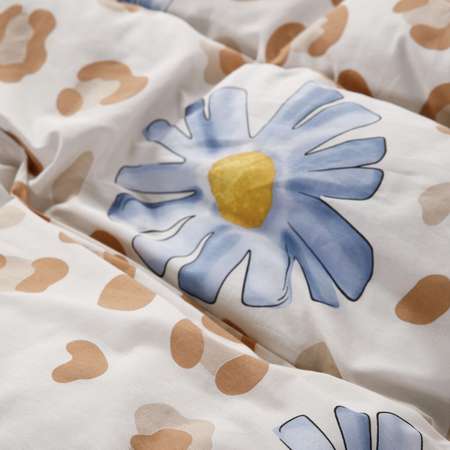 Постельное белье Веселина Цветы Лео 1.5 спальный наволочки 70х70 см