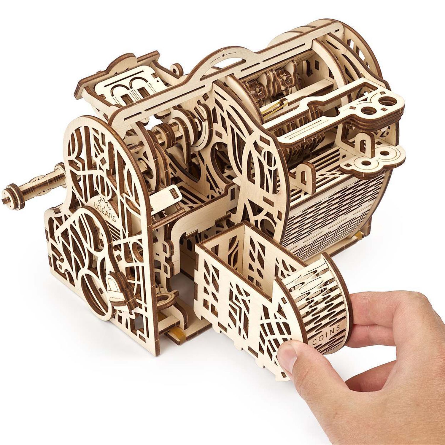 Сборная деревянная модель UGEARS Кассовый аппарат 3D-пазл механический конструктор - фото 9