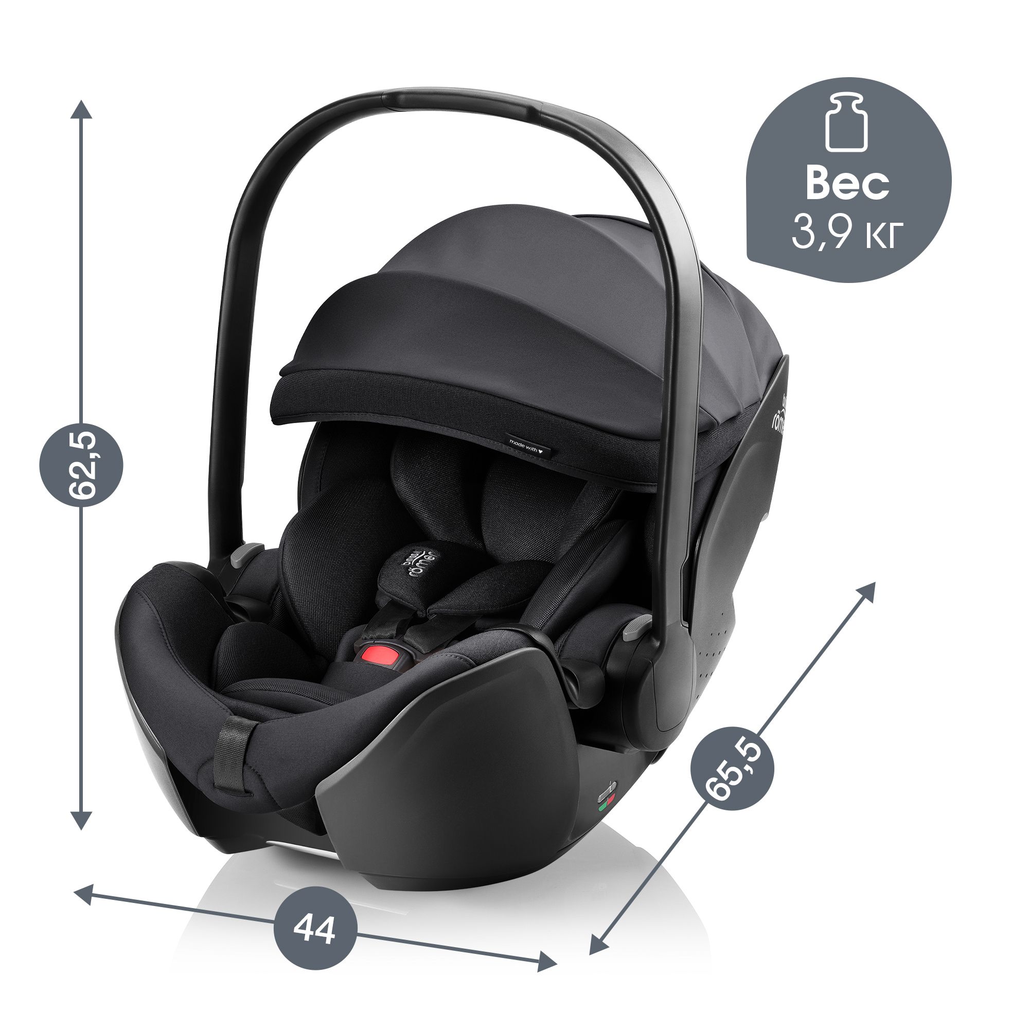 Детское автокресло Britax Roemer автолюлька для новорожденных Baby-Safe Pro Style Carbon Black - фото 13