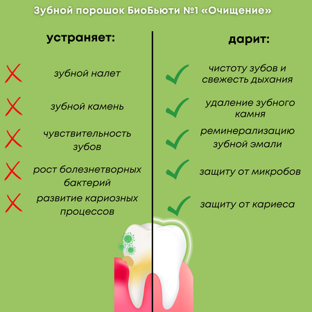 Зубной порошок БиоБьюти №1 Очищение (с хвоей пихты)