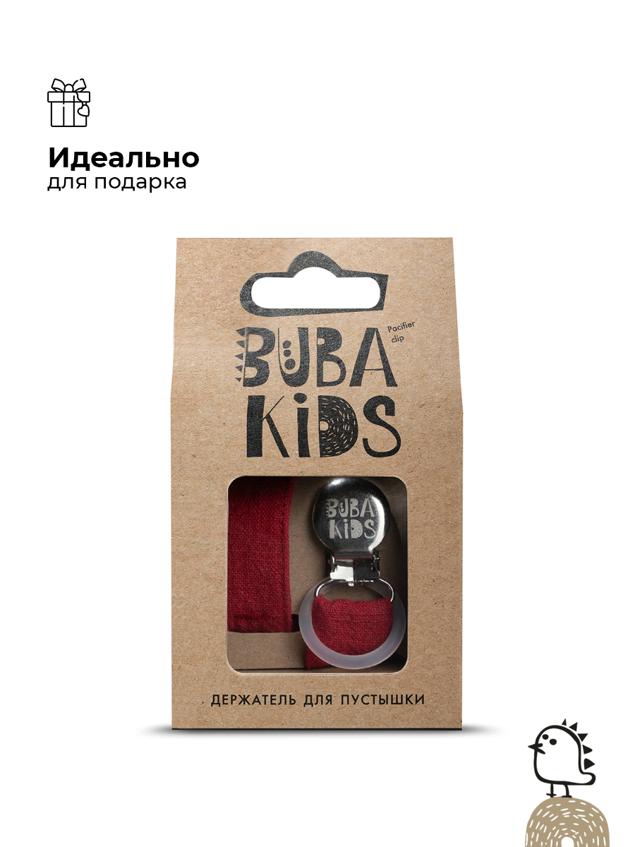 Держатель для пустышки BUBA KIDS из крапивы Рами Алый - фото 5