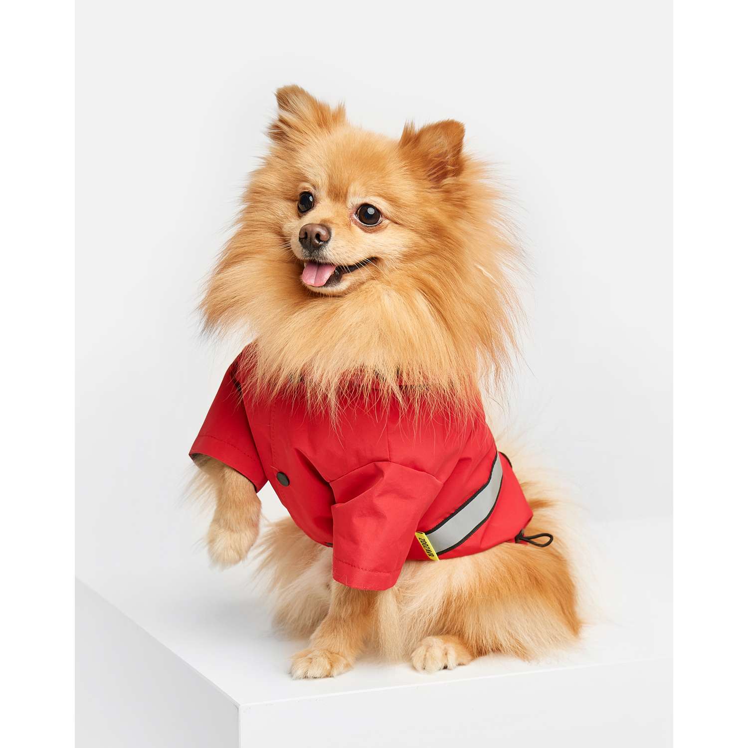 Дождевик-куртка для собак Зоозавр красная 35 - фото 1