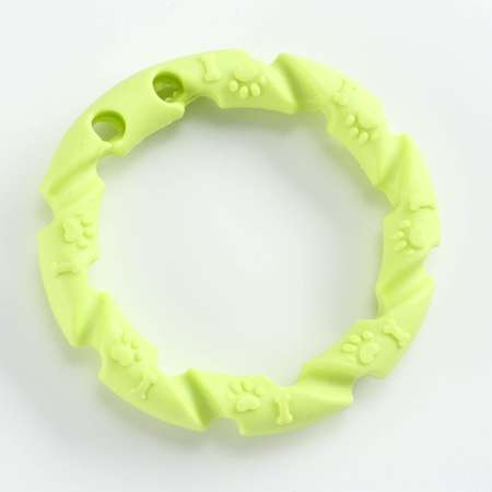 Игрушка Пижон жевательная для собак «Витое кольцо» 11.5 см зелёный