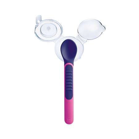 Набор термоложек MAM Feeding Spoons Cover с защитным футляром розовые 2 шт 6+