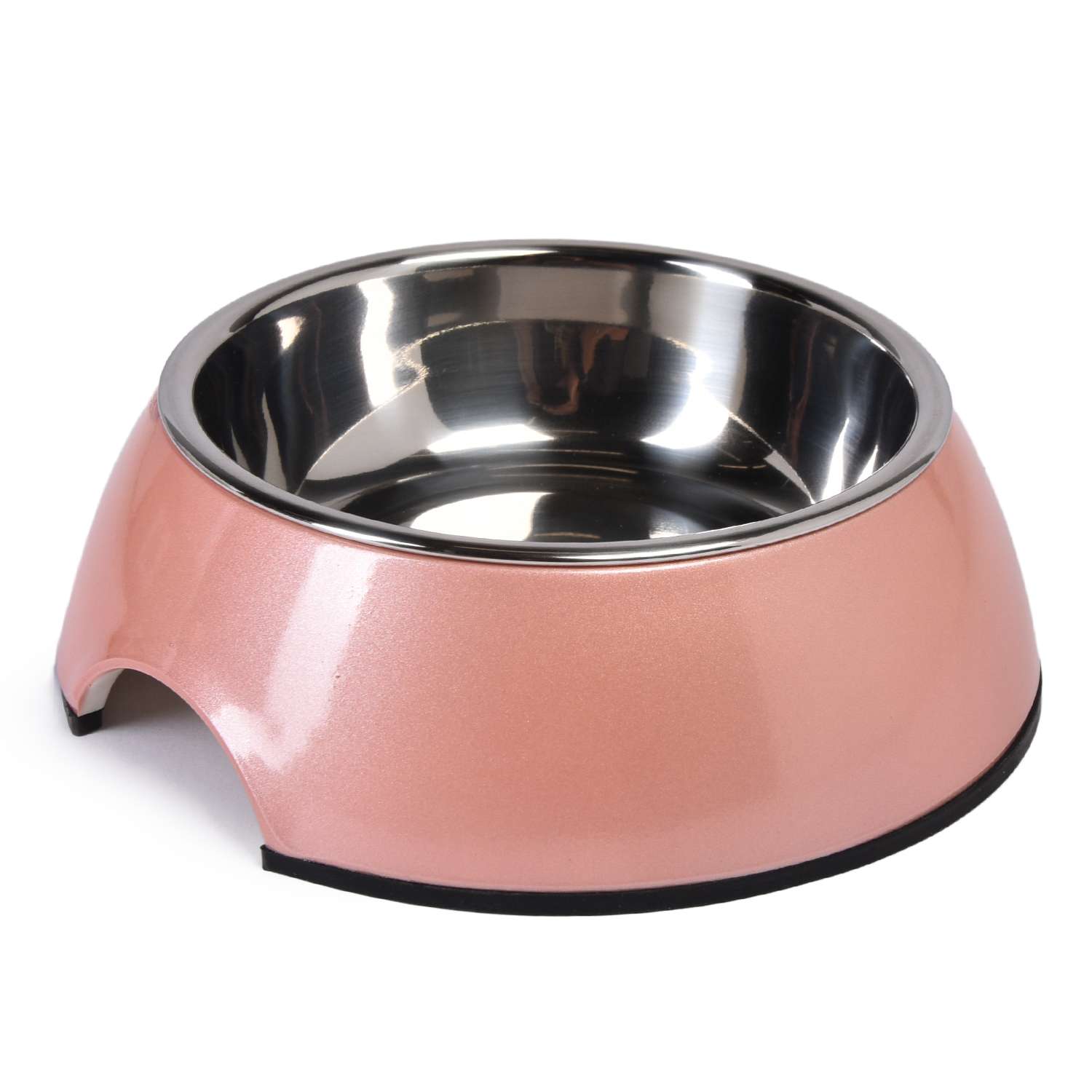 Миска для собак SuperDesign на меламиновой подставке 160мл Розовый перламутр 70141 - фото 1