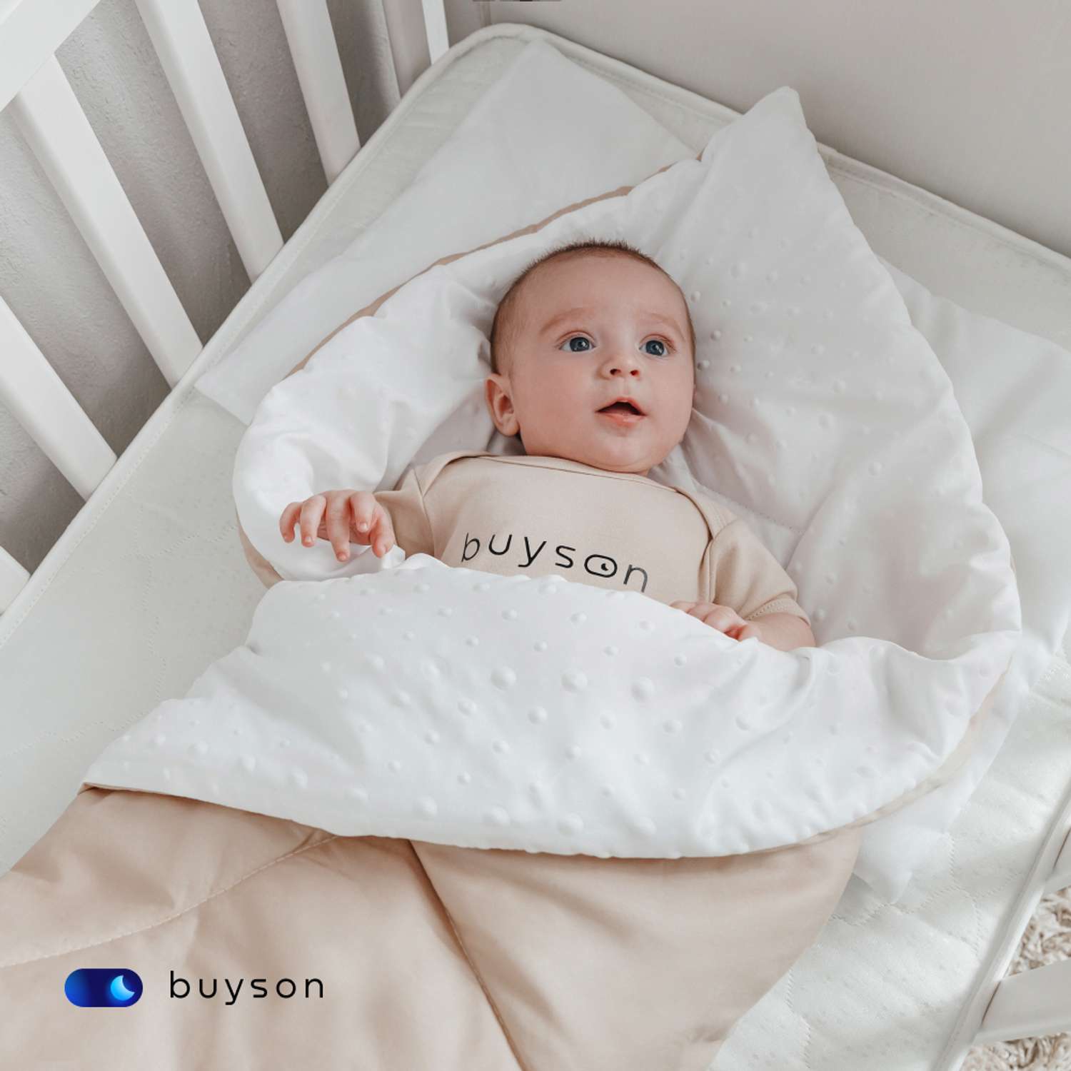 Одеяло buyson BuyMini 140х105 см полиэфирное волокно золотистое - фото 4