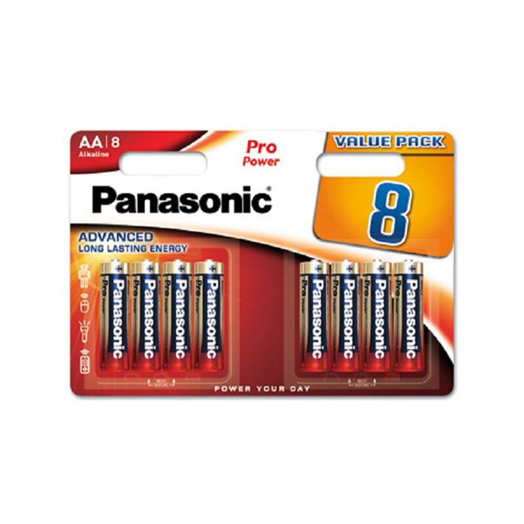 Щелочная батарейка Panasonic AA Pro Power multi pack в блистере 8шт LR6XEG/8BWPR - фото 1