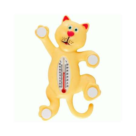 Уличный термометр Ripoma Оконный на липучках Котик желтый