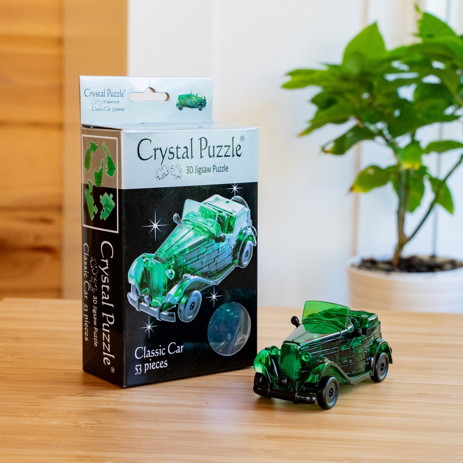 3D-пазл Crystal Puzzle IQ игра для детей кристальный Автомобиль зеленый 53  детали