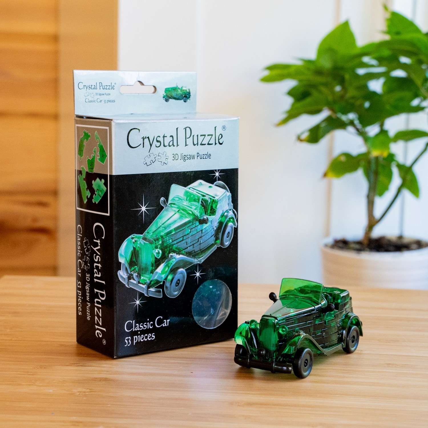 3D-пазл Crystal Puzzle IQ игра для детей кристальный Автомобиль зеленый 53 детали - фото 2