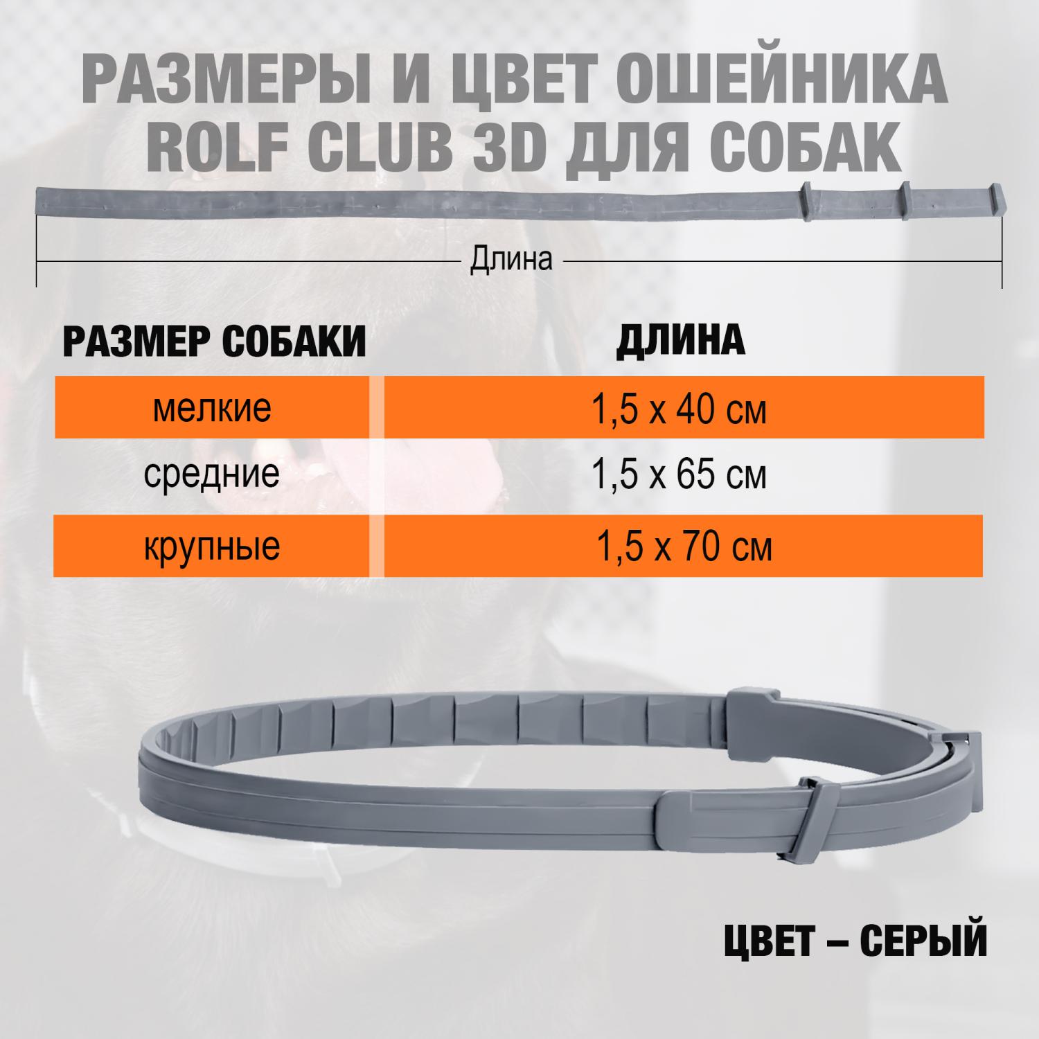 Ошейник для собак RolfClub3D средних пород от блох и клещей 65см - фото 4