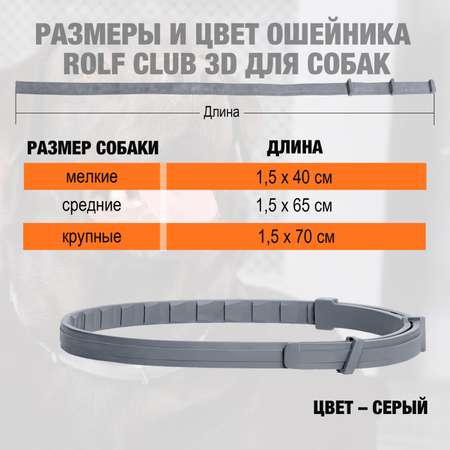 Ошейник для собак RolfClub3D средних пород от блох и клещей 65см