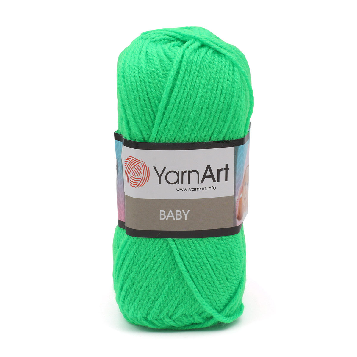 Пряжа для вязания YarnArt Baby 50 гр 150 м акрил мягкая детская 5 мотков 8233 салатовый - фото 6