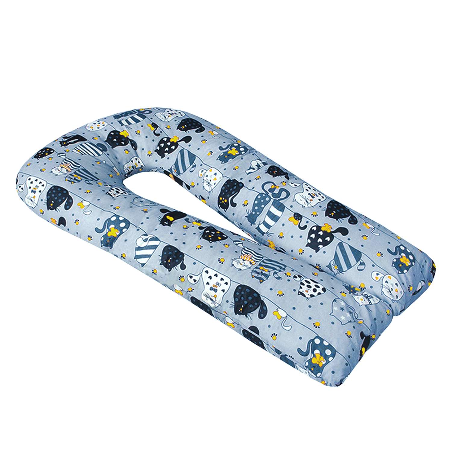 Подушка для беременных Amarobaby Котики U-образная Желтый - фото 4