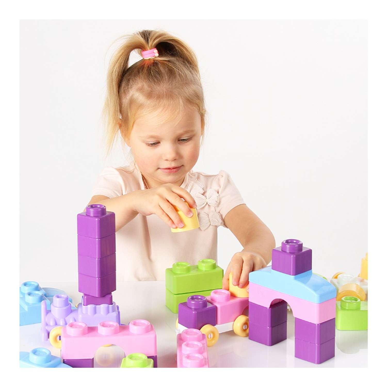 Развивающие игрушки БИПЛАНТ Конструктор для малышей Кноп-Кнопыч 61 деталь пастель + Команда КВА - фото 7