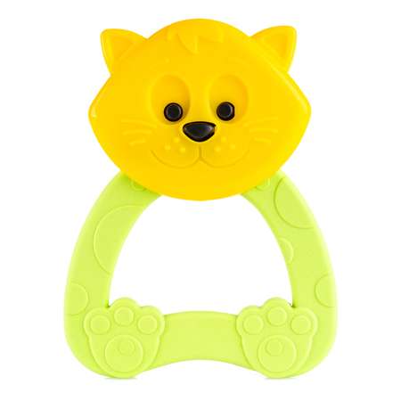 Погремушка-прорезыватель KNOPA Кошечка желто-зеленый