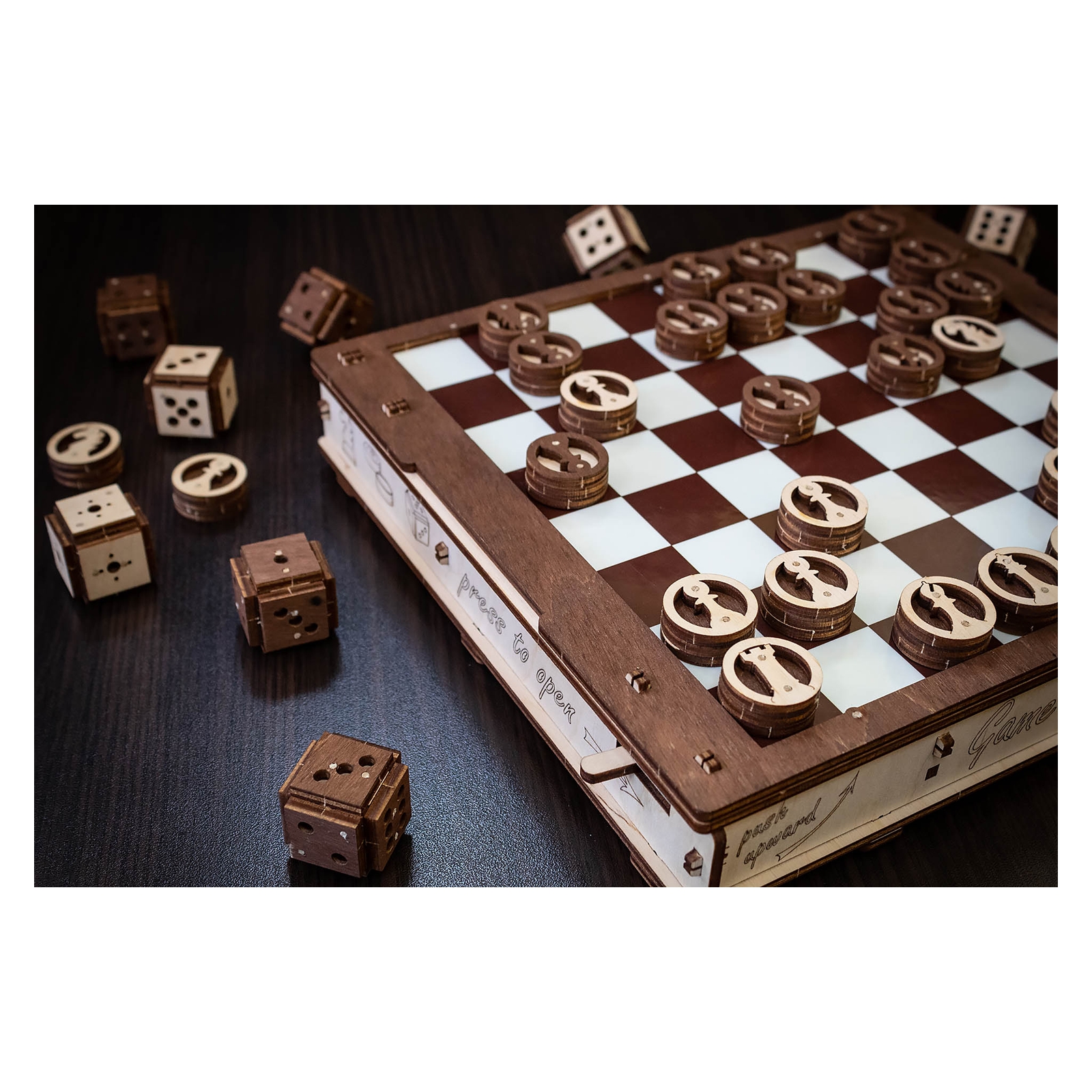Конструктор Eco Wood Art (EWA) Набор настольных игр «шахматы. шашки. поединок» Egames - фото 9