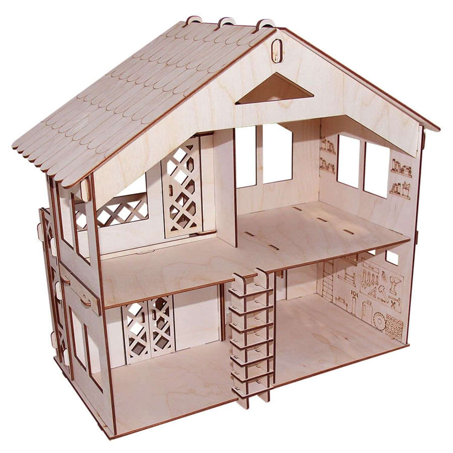 Конструктор Paremo Дачный кукольный домик с гаражом 90 элементов PD218-07 - фото 2