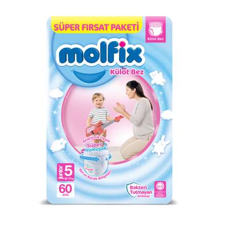 Подгузники-трусики Molfix JUNIOR 12-17 кг 60 шт