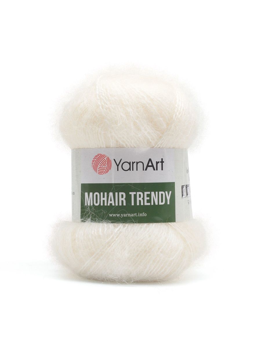 Пряжа YarnArt Mohair trendy тонкая полушерстяная 100 г 220 м 101 белый 5 мотков - фото 6