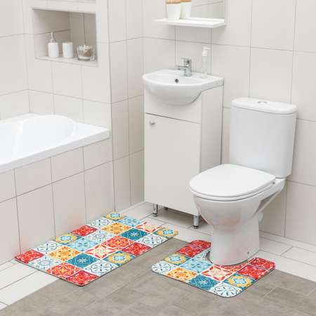 Набор ковриков SAVANNA для ванной и туалета SAVANNA «Мозаика» 2 шт: 50×80 см 40×50 см