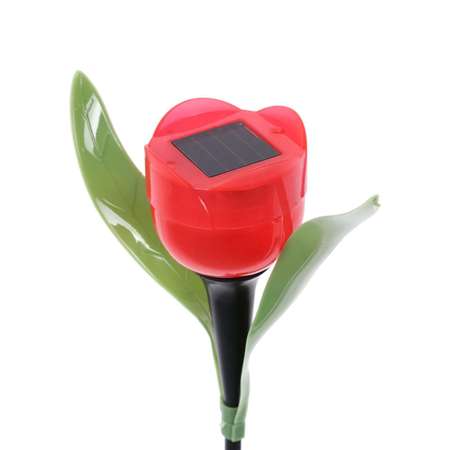 Садовый светильник Luazon на солнечной батарее «Тюльпан красный» 4.5 × 29 × 4.5 см 1 LED свечение белое