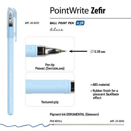 Набор из 5-ти шариковых ручек Bruno Visconti PointWrite Zefir синие