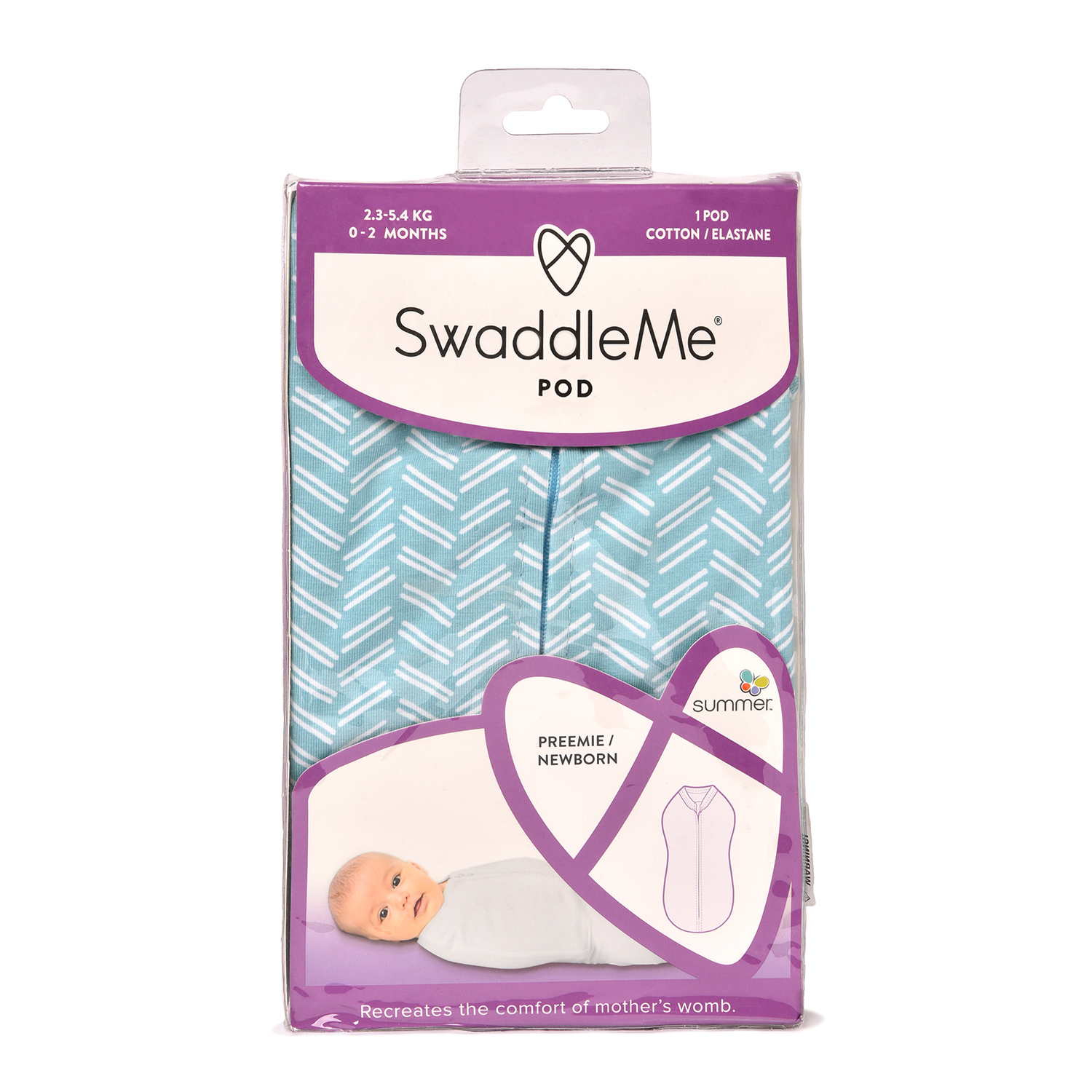 Конверт для пеленания Summer Infant SwaddleMePod Зигзаги на молнии S Голубой - фото 2