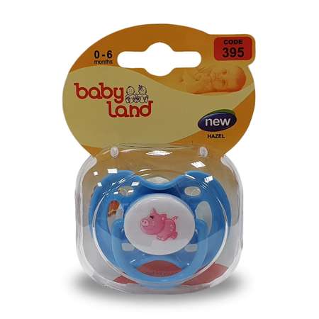 Соска-пустышка Baby Land классическая силиконовая с рисунком 0мес+ синий