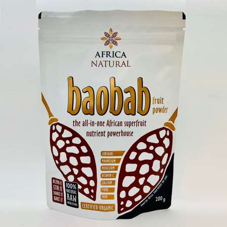 Порошок из плодов баобаба Africa Natural Натуральный витамин С 200 гр Органик