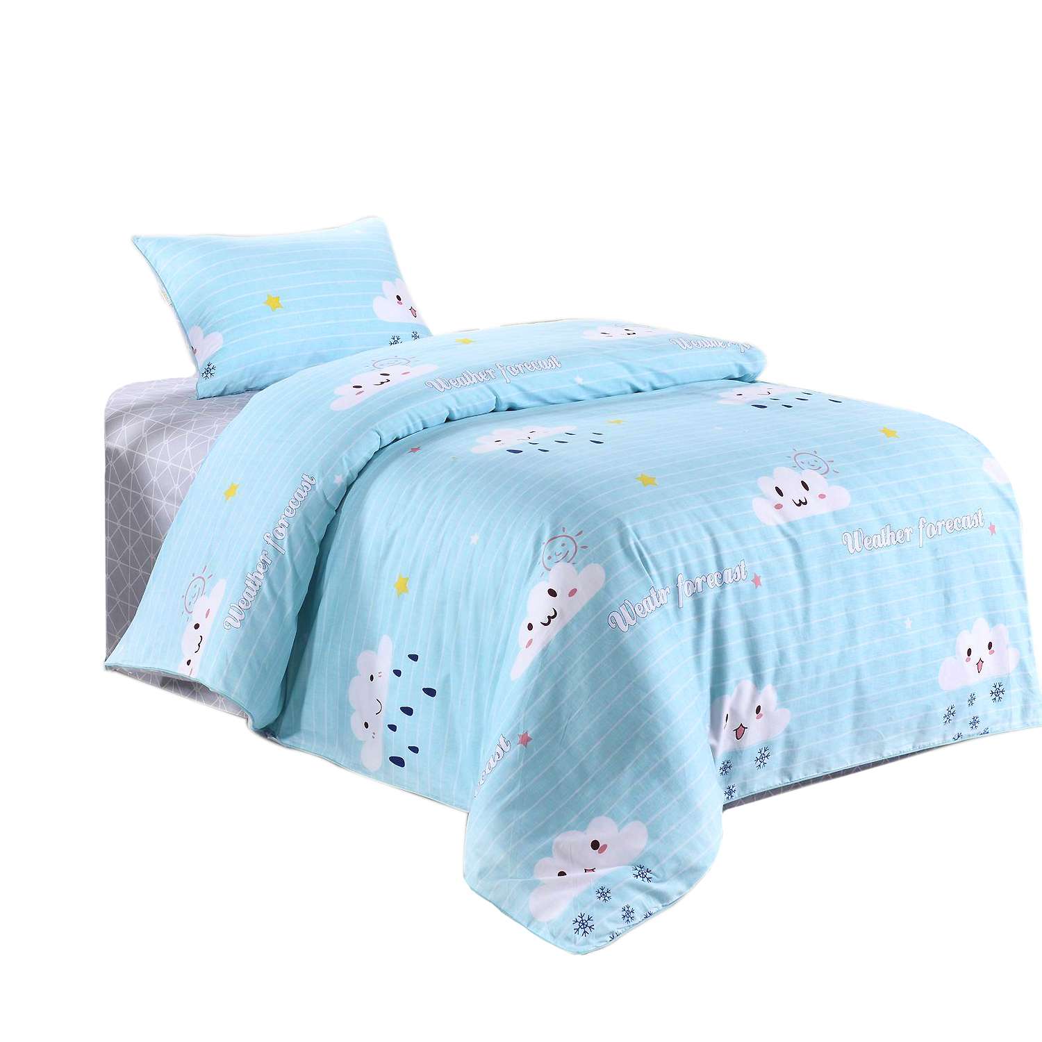 Комплект постельного белья Sofi de Marko 1.5 спальный Веселые тучки голубые - фото 1